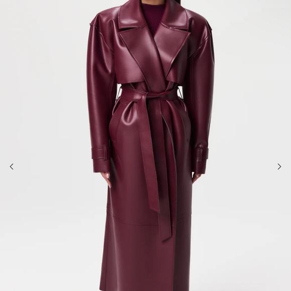 VEGAN LEATHER TRENCH COAT - Picture 2 of 4